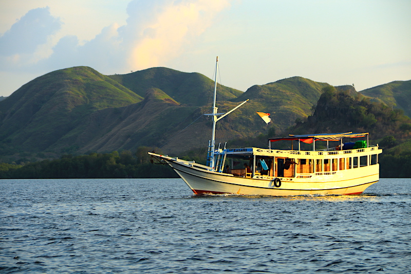 Boat Goes to Komodo Island