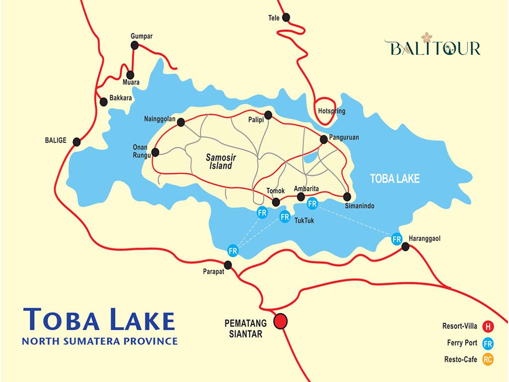 Lake Toba Map BaliTour